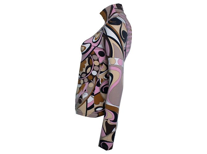 Emilio Pucci, grafisch bedruckter Rollkragenpullover Pink Mehrfarben - Ansicht 2