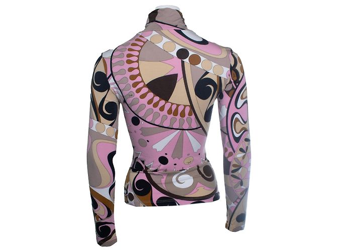 Emilio Pucci, grafisch bedruckter Rollkragenpullover Pink Mehrfarben - Ansicht 3
