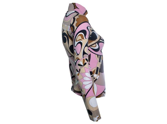 Emilio Pucci, grafisch bedruckter Rollkragenpullover Pink Mehrfarben - Ansicht 4