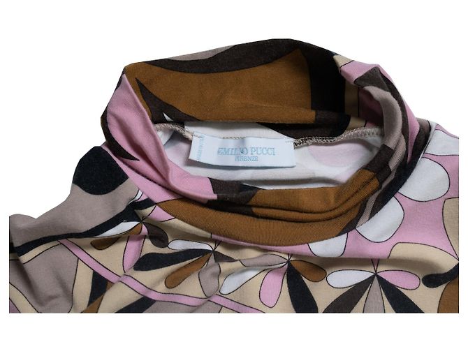 Emilio Pucci, grafisch bedruckter Rollkragenpullover Pink Mehrfarben - Ansicht 8