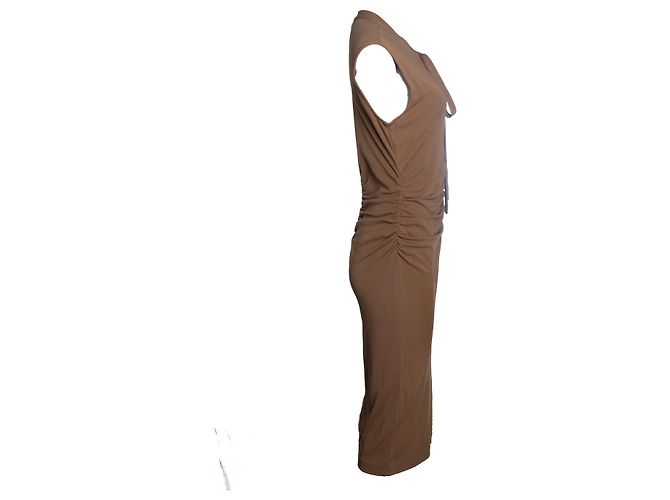 Vestido drapeado de stretch marrón Wolford Castaño - vista 4