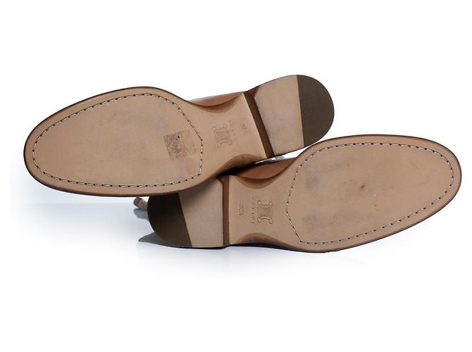 Céline Celine, Stivali da cowboy in pelle e tela Marrone - vista 8