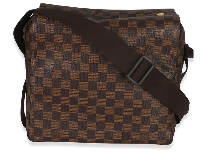 Borsa Messenger Naviglio in tela Damier Ebene Louis Vuitton Marrone - vista 2