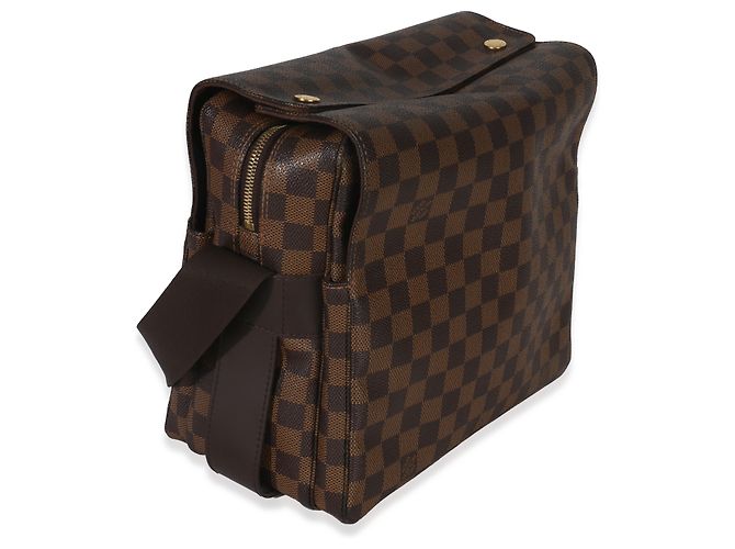 Borsa Messenger Naviglio in tela Damier Ebene Louis Vuitton Marrone - vista 4