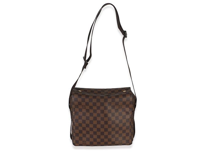 Borsa Messenger Naviglio in tela Damier Ebene Louis Vuitton Marrone - vista 5
