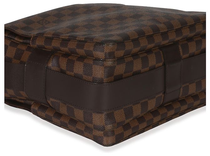 Borsa Messenger Naviglio in tela Damier Ebene Louis Vuitton Marrone - vista 7