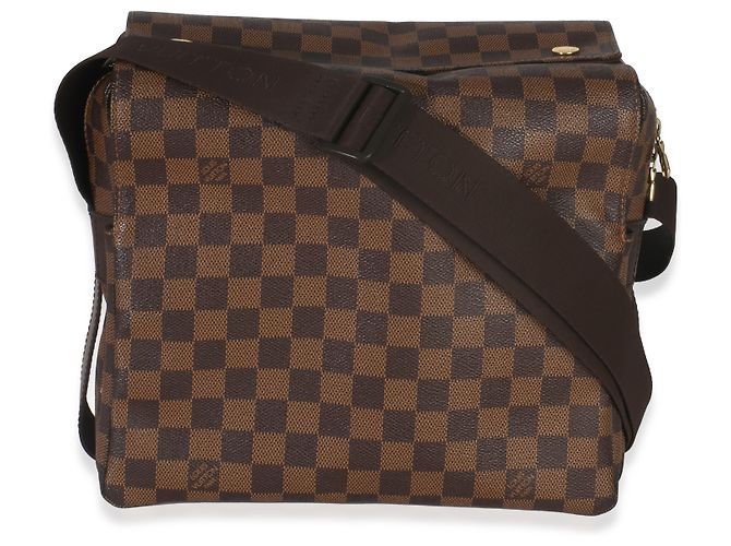 Borsa Messenger Naviglio in tela Damier Ebene Louis Vuitton Marrone - vista 8