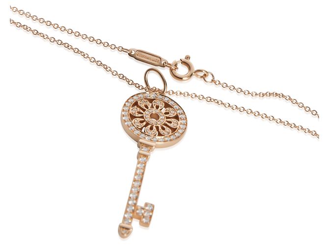 Pendente a Chiave in Petali Modello Medio in Oro Rosa e Diamanti Tiffany & Co. - vista 2