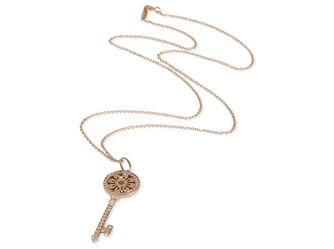 Pendente a Chiave in Petali Modello Medio in Oro Rosa e Diamanti Tiffany & Co. - vista 4