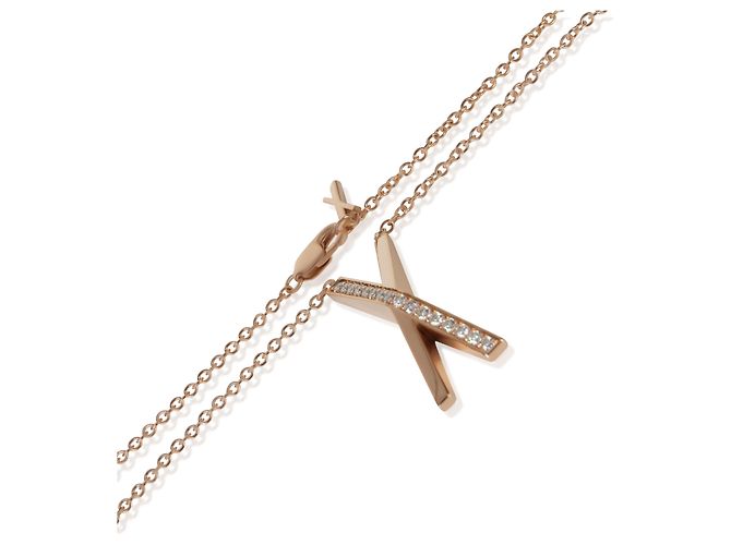 Pendente Atlas X in diamante in oro rosa Tiffany & Co. - vista 3