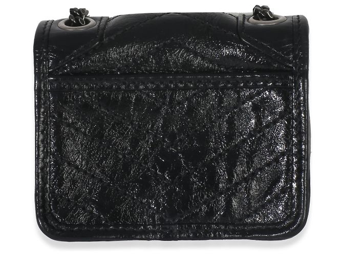 Custodia per Airpods Micro Niki in Pelle di Vitello Nera Crepata Saint Laurent Nero - vista 2