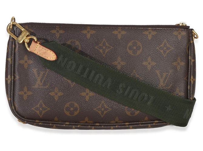 Louis Vuitton Kaki Monogramma Tela Multi Pochette Accessori Marrone - vista 2