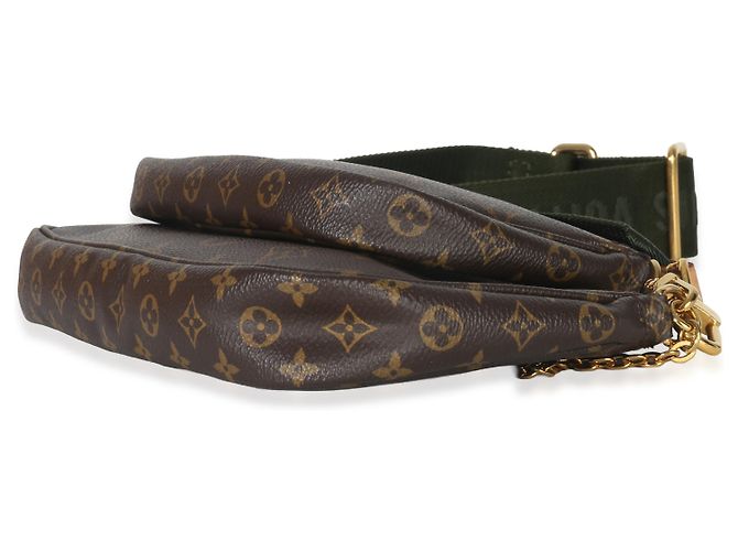 Louis Vuitton Kaki Monogramma Tela Multi Pochette Accessori Marrone - vista 6