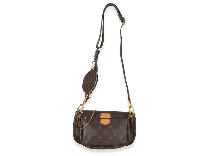 Louis Vuitton Kaki Monogramma Tela Multi Pochette Accessori Marrone - vista 7
