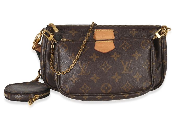 Louis Vuitton Kaki Monogramma Tela Multi Pochette Accessori Marrone - vista 8