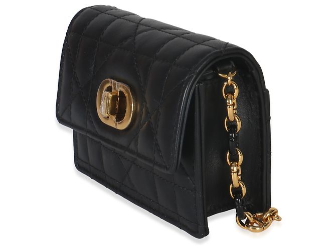 Borsa a catena Micro Miss Caro in pelle di vitello Macrocannage nera Christian Dior - vista 3