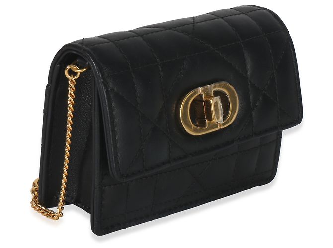 Borsa a catena Micro Miss Caro in pelle di vitello Macrocannage nera Christian Dior - vista 4