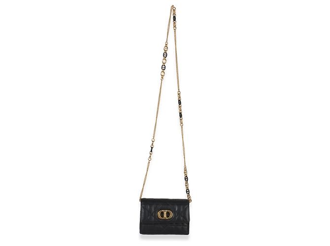 Borsa a catena Micro Miss Caro in pelle di vitello Macrocannage nera Christian Dior - vista 5