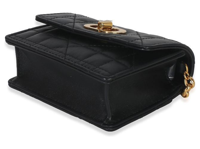 Borsa a catena Micro Miss Caro in pelle di vitello Macrocannage nera Christian Dior - vista 6
