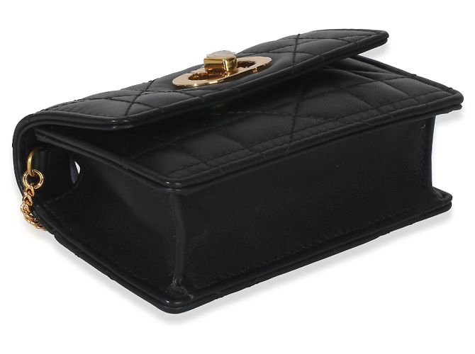 Borsa a catena Micro Miss Caro in pelle di vitello Macrocannage nera Christian Dior - vista 7