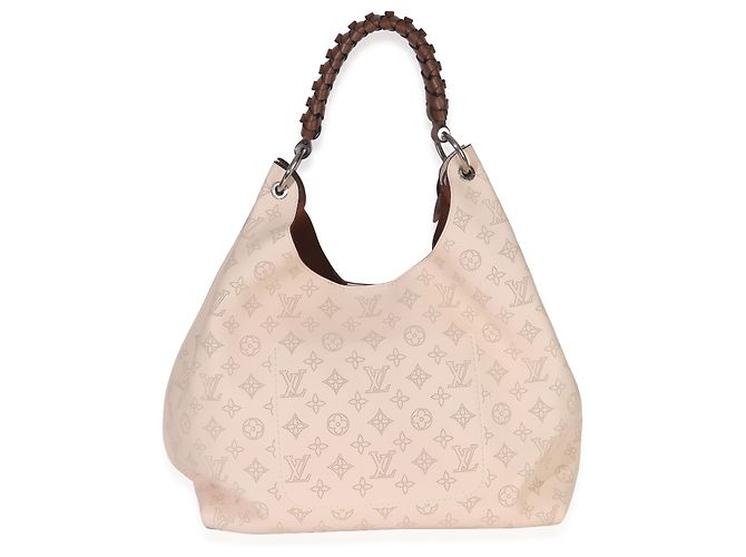 Hobo Carmel in Monogram Mahina Crema di Louis Vuitton Beige - vista 2