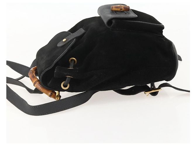 Gucci Gucci bamboo daim mini Nero - vista 3
