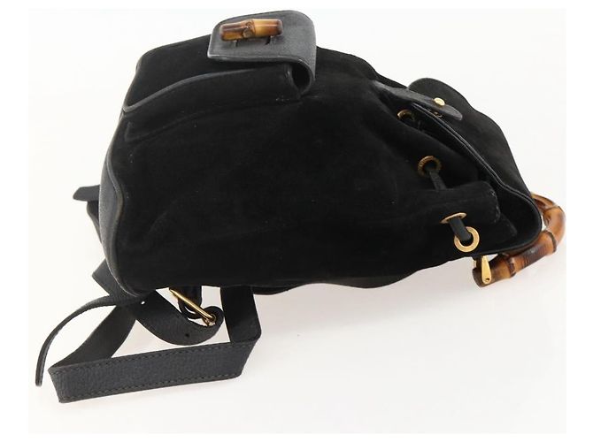 Gucci Gucci bamboo daim mini Nero - vista 4