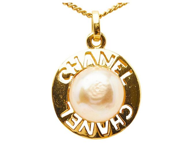 Chanel Goldplattierter Logo-Halskette Golden - vista 2