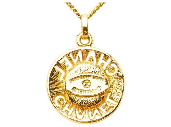 Chanel Goldplattierter Logo-Halskette Golden - vista 3