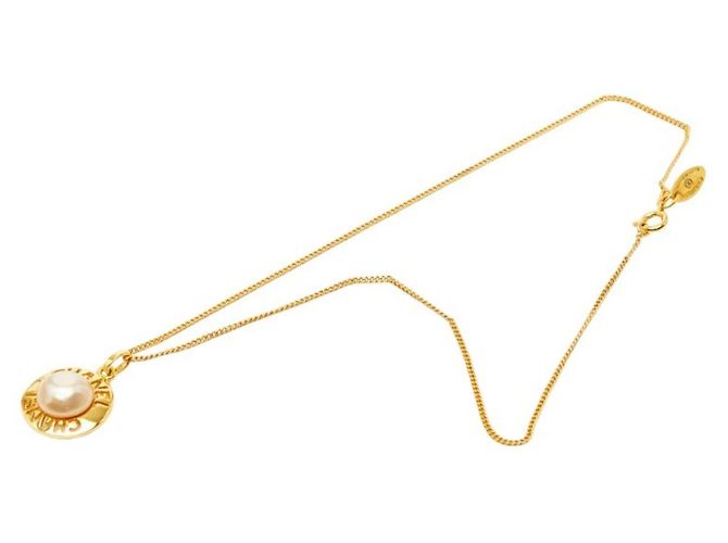 Chanel Goldplattierter Logo-Halskette Golden - vista 4