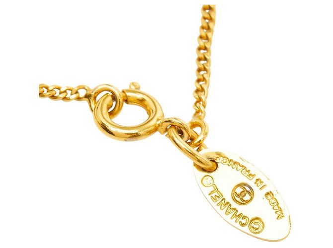 Chanel Goldplattierter Logo-Halskette Golden - vista 6