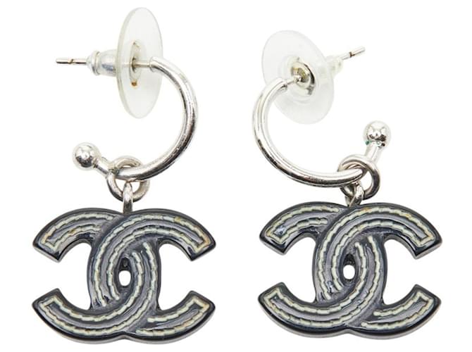 Chanel Coco Mark Ohrstecker Schwarz Silber - Ansicht 2