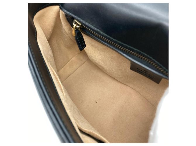 Borsa in pelle nera GG Marmont di Gucci Nero - vista 6