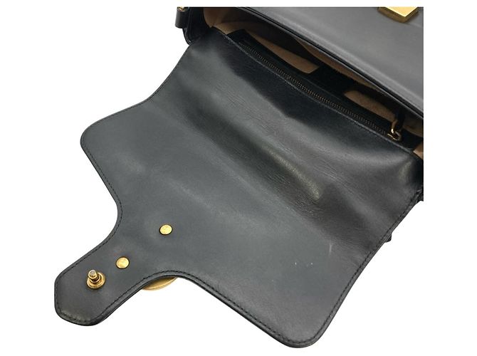 Borsa in pelle nera GG Marmont di Gucci Nero - vista 9
