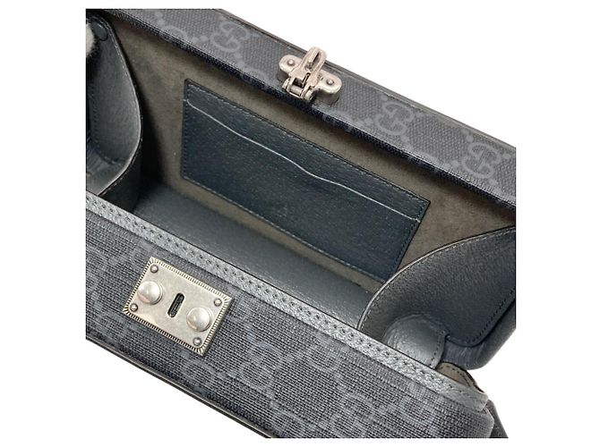 Borsa a Spalla Gucci Cutout Interlocking G Marrone Nero - vista 5
