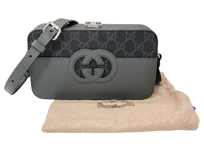 Borsa a Spalla Gucci Cutout Interlocking G Marrone Nero - vista 8