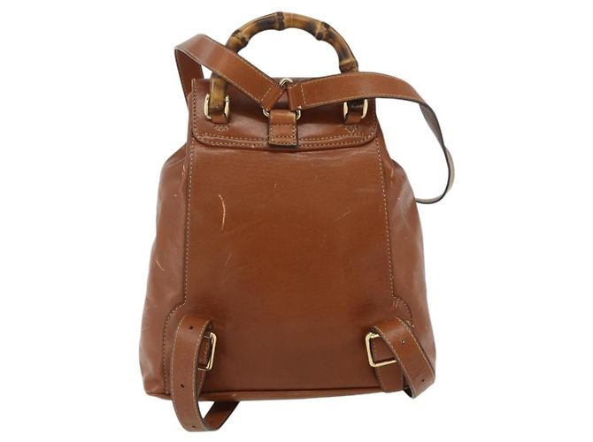 Gucci Vintage Bamboo Leather Marrone - vista 2