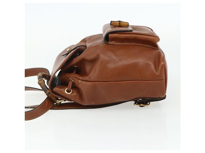 Gucci Vintage Bamboo Leather Marrone - vista 3