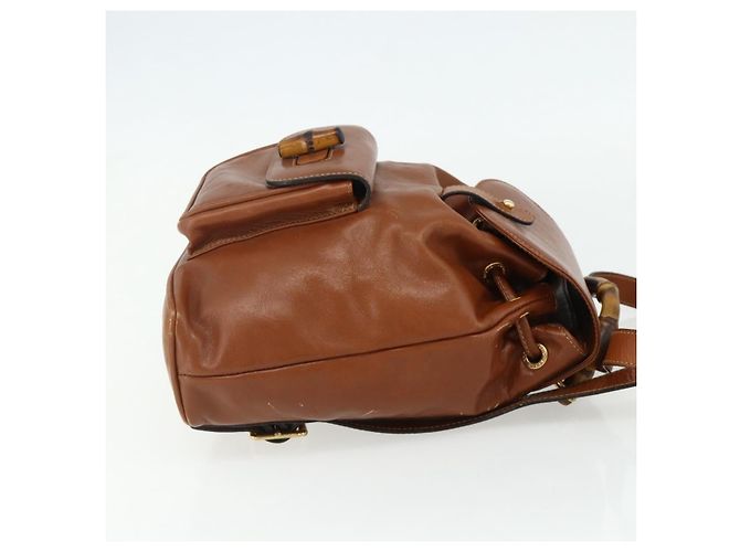 Gucci Vintage Bamboo Leather Marrone - vista 4