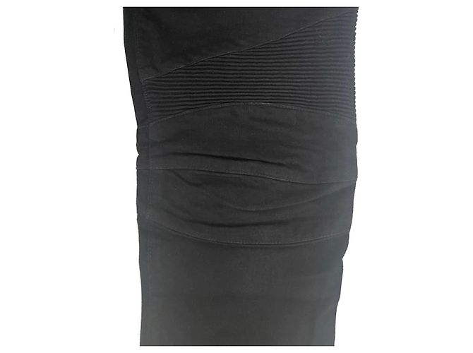 Balmain black biker jeans – size 32 US (M) – zip details – very good condition - view 2