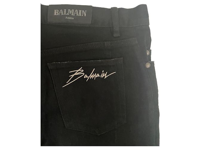 Balmain black biker jeans – size 32 US (M) – zip details – very good condition - view 6