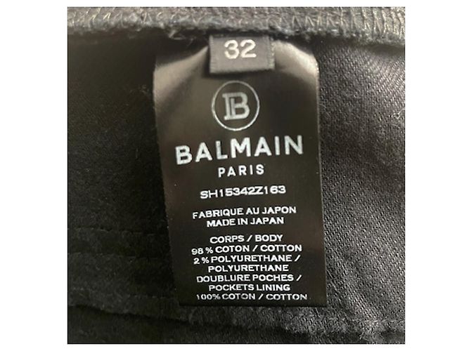 Balmain black biker jeans – size 32 US (M) – zip details – very good condition - view 7