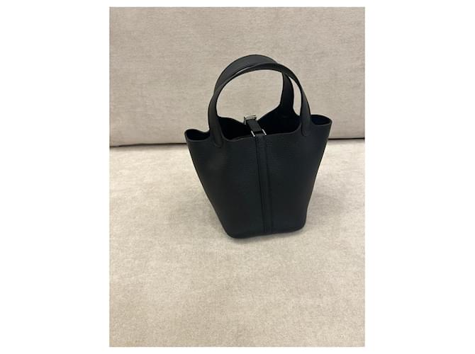 Hermès Picotin Lock 18 in pelle nera con palladio Nero - vista 2