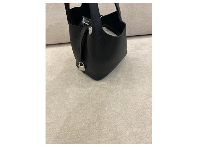 Hermès Picotin Lock 18 in pelle nera con palladio Nero - vista 3