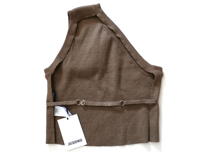 Top sin mangas La Maille Ascu de Jacquemus. Castaño - vista 4