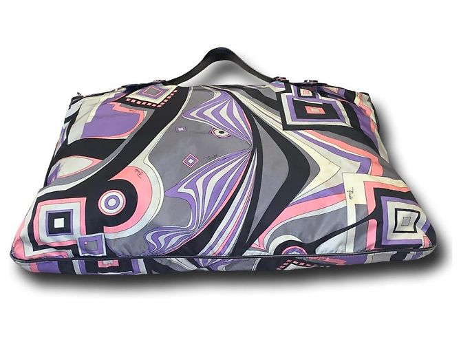 Emilio Pucci Psychedelischer Druck Tragetasche Schwarz Pink Weiß Grau Lila Hellblau - Ansicht 14