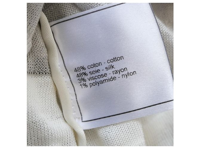 Top de pérolas e couro da coleção de cruzeiro Chanel 2009 Branco Cinza - vista 10