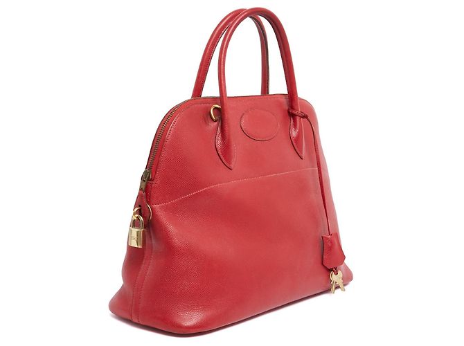 Borsa Hermès Bolide Courchevel 1971 in Pelle Rossa con Tracolla Rosso - vista 3
