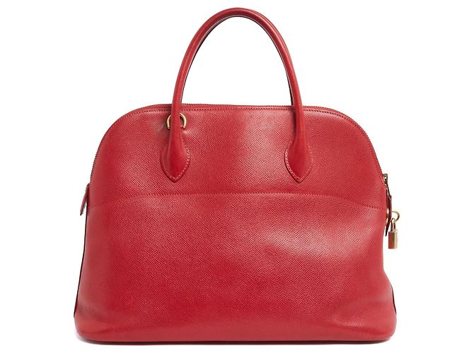 Borsa Hermès Bolide Courchevel 1971 in Pelle Rossa con Tracolla Rosso - vista 4