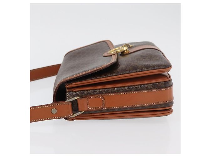 Céline Celine Vintage Macadam Canvas and Leather Marron - vue 4